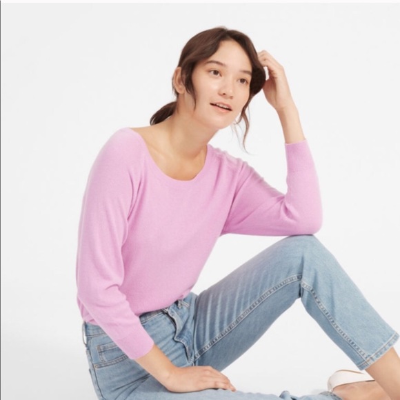 Everlane Cashmere Ballerina Sweater Mauve Pink/Lilac - Picture 1 of 12